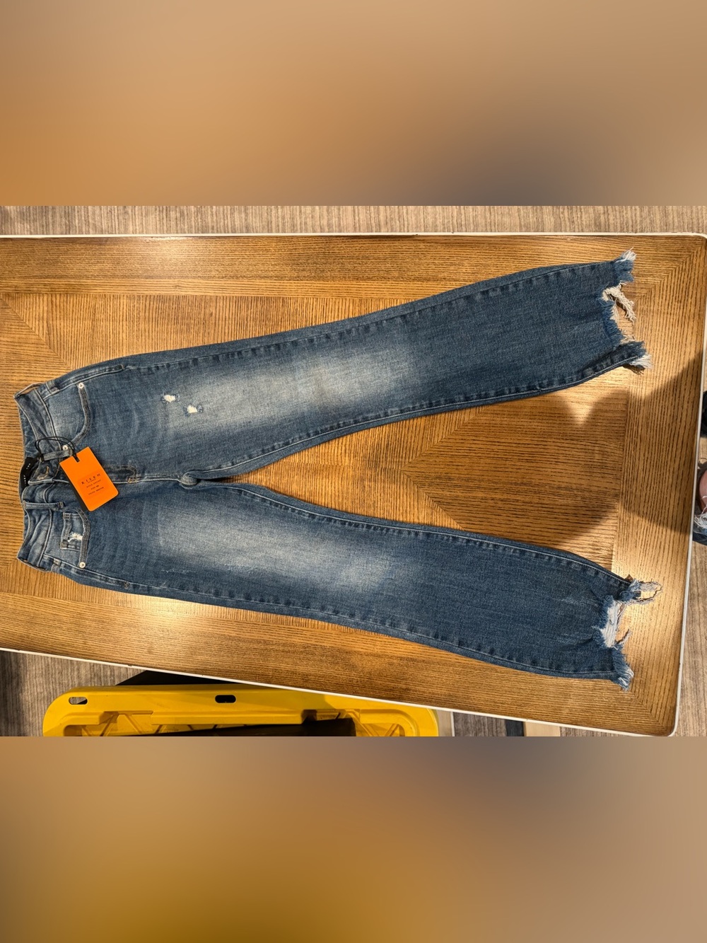 Women’s Skinny Jeans — Distressed Dark Blue